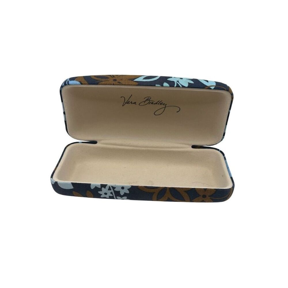 Vera Bradley Women's Floral Eyeglass Sunglass Case Floral Blue Brown OS - Picture 3 of 4